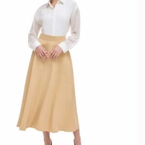 DKNY Womens Long Skirt Camel Sz: 12